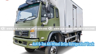 شاحنة مبردة ذات دفع رباعي 6 طن 4 × 4 مع وحدة تبريد غير مستقلة