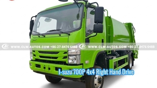 شاحنة القمامة الضاغطة ذات المقود الأيمن I-suzu 700P 4x4