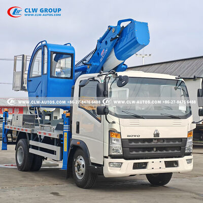 Sinotruk HOWO 28m Aerial Platform Truck with 7-Section Telescopic Boom and 360° Rotation for Elevated Work