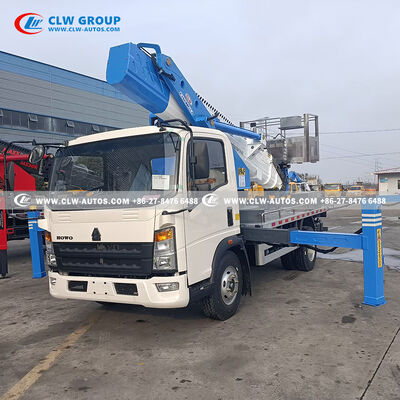 Sinotruk HOWO 28m Aerial Platform Truck with 7-Section Telescopic Boom and 360° Rotation for Elevated Work