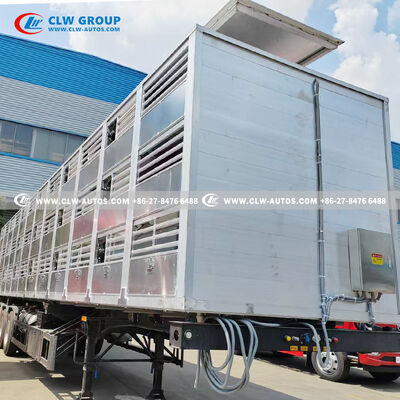 3-Axle Hydraulic Livestock Trailer with 36 Fans and Triple Decks for Superior Animal Transport