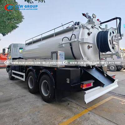 Dongfeng 6x4 10,000L Carbon Steel Tank Sewage Suction Truck with 375HP Diesel Engine & High-Pressure Washing System