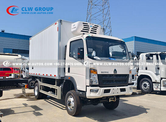 HOWO 4x4 Right-Hand Drive Refrigerated Truck with 5.4 Ton Electric Winch